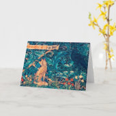 Animaux dans la forêt, carte William Morris (Fleur jaune)