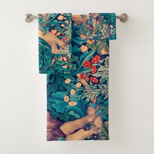 Animaux dans la forêt, serviette de bain William M (En situation)