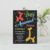 Animaux de ballon de fête Invitations d'anniversai (Debout devant)