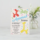 Animaux de ballon de fête Invitations d'anniversai (Debout devant)