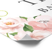 Animaux de bois Baby shower floral Affiche de bien (Coin)