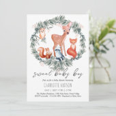 Animaux de bois Baby shower Invitation garçon (Debout devant)