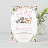Animaux de bois Baby Shower Invitations pour les f (Debout devant)