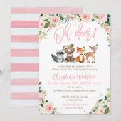 Animaux de bois Baby Shower Invitations pour les f (Devant / Derrière)