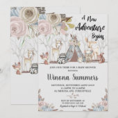 Animaux de bois Baby Shower Invitations Tribal (Devant / Derrière)