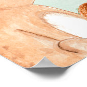 Animaux de bois Baby shower vert Affiche de bienve (Coin)