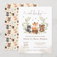 Animaux de bois bébé garçon douche Invitation