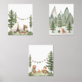 Animaux de bois Camping Pépinière Prints (Recto)