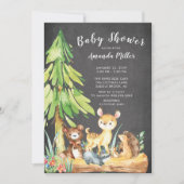 Animaux de bois doux Invitation Baby shower (Devant)