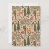 Animaux de bois Invitations Baby showers pour garç (Dos)