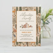 Animaux de bois Invitations Baby showers pour garç (Debout devant)