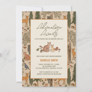 Animaux de bois Invitations Baby showers pour garç