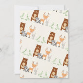 Animaux de bois mignons Invitation d'anniversaire (Dos)