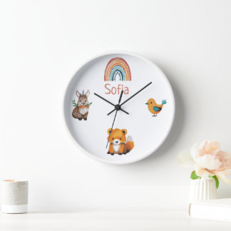 Animaux de bois personnalisés Horloge des infirmiè