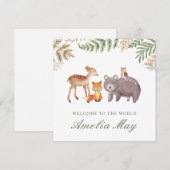 Animaux de bois personnalisés Nouvelle carte bébé (Devant / Derrière)