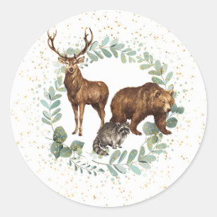 Animaux de bois Stickers Anniversaire Favoriser le