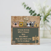 Animaux de bois sur mesure Invitation d'anniversai (Debout devant)