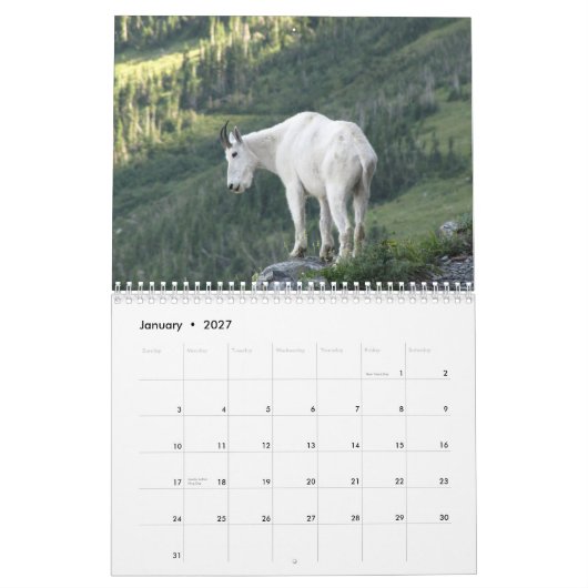 Animaux de calendrier du parc national 2015 de (Jan 2027)