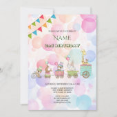 Animaux de cirque Invitation de fête d'anniversair (Devant)