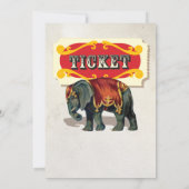 Animaux de cirque vintages Invitations de fête d'a (Dos)