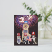 Animaux de compagnie amusants 4 juillet Invitation (Debout devant)