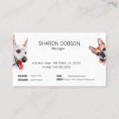 Animaux de compagnie assis & chien Carte de visite (Dos)