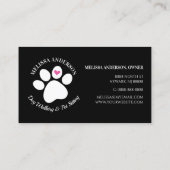 Animaux de compagnie Chien Chat Coeur Paw Carte de (Dos)