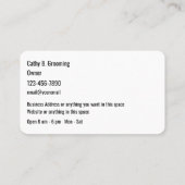 Animaux de compagnie de classe Grooming Carte de v (Dos)