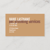 Animaux de compagnie Gros Fun Fur Carte de visite  (Dos)