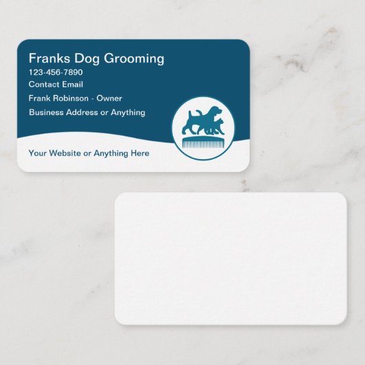 Animaux de compagnie thème Carte de visite moderne (Devant / Derrière)