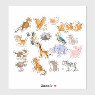 Animaux de dessin animé , autocollants pour planne