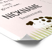 Animaux de ferme1er Anniversaire Jalon Poster rose (Coin)