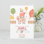 Animaux de ferme 1ère invitation d'anniversaire (Debout devant)
