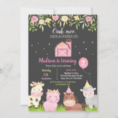 Animaux de ferme 2e anniversaire fêtes Invitations (Devant)