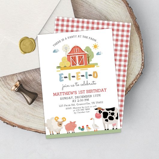 Animaux de ferme Anniversaire Barnyard Invitation 