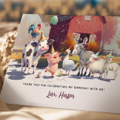 Animaux de ferme Anniversaire Merci de fête
