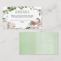 Animaux de ferme baby shower cartes de tombola