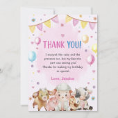 Animaux de ferme Ballons Barnyard Carte de remerci (Devant)