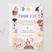 Animaux de ferme Ballons Barnyard Carte de remerci (Devant)