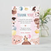 Animaux de ferme Ballons Barnyard Carte de remerci (Debout devant)