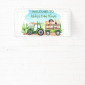 Animaux de ferme Bannière Baby shower tracteur ver (Insitu)