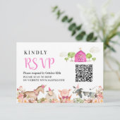 Animaux de ferme Barnyard 1er Anniversaire Carte R (Debout devant)