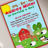 Animaux de ferme Barnyard Baby shower Invitation
