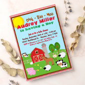 Animaux de ferme Barnyard Baby shower Invitation