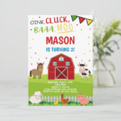 Animaux de ferme Barnyard Invitation d'anniversair (Debout devant)