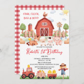 Animaux de ferme Barnyard Invitation d'anniversair (Devant / Derrière)