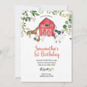 Animaux de ferme Barnyard Invitation d'anniversair (Devant)