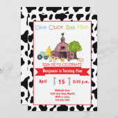 Animaux de ferme Barnyard Invitation d'anniversair (Devant / Derrière)