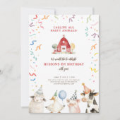 Animaux de ferme Boy Farm Barnyard Invitation d'an (Devant)