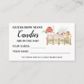 Animaux de ferme Combien de bonbons carte Baby sho (Devant)